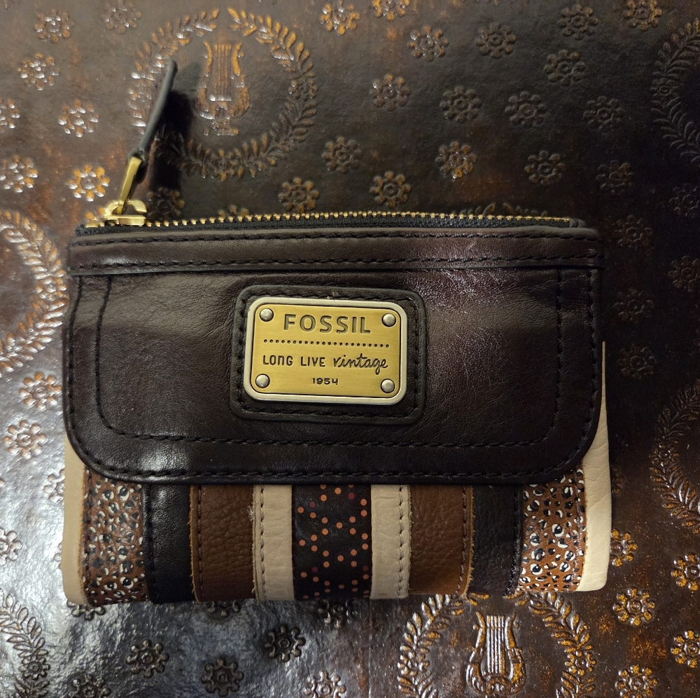 Fossil Brown and Tan Wallet